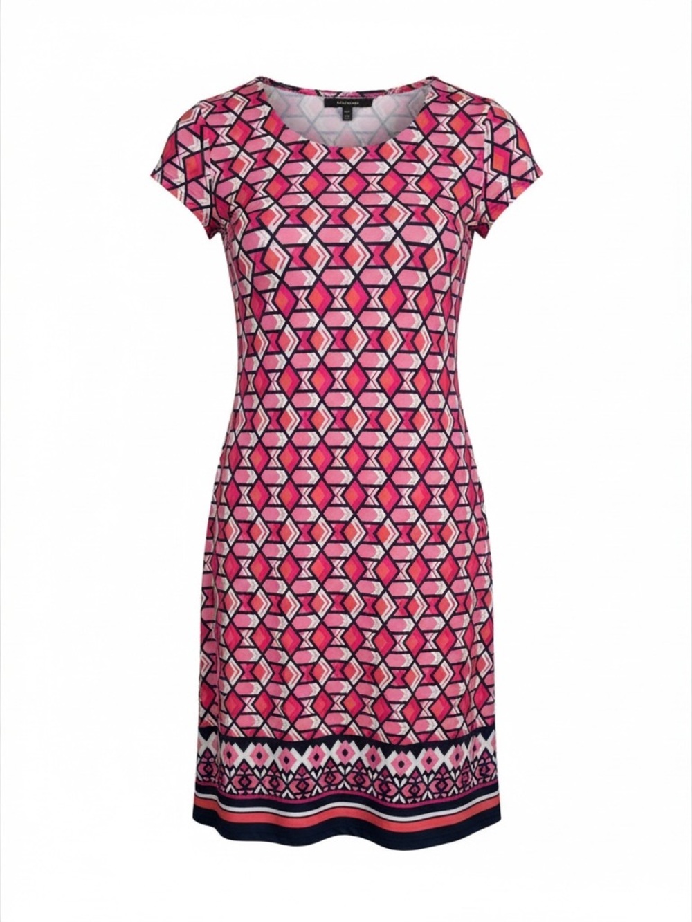 Liz Claiborne Pink Geometric Short-Sleeve Dress